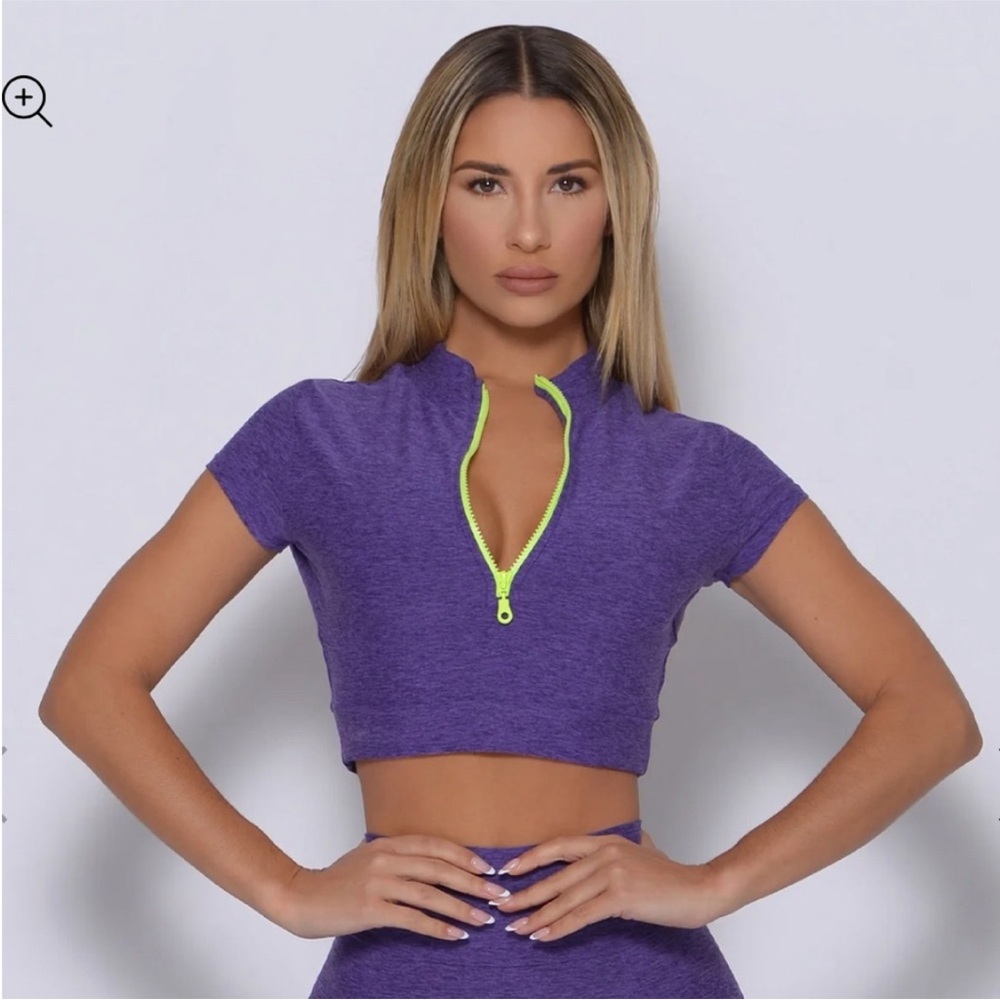 Bombshell Neon Zip Crop Top